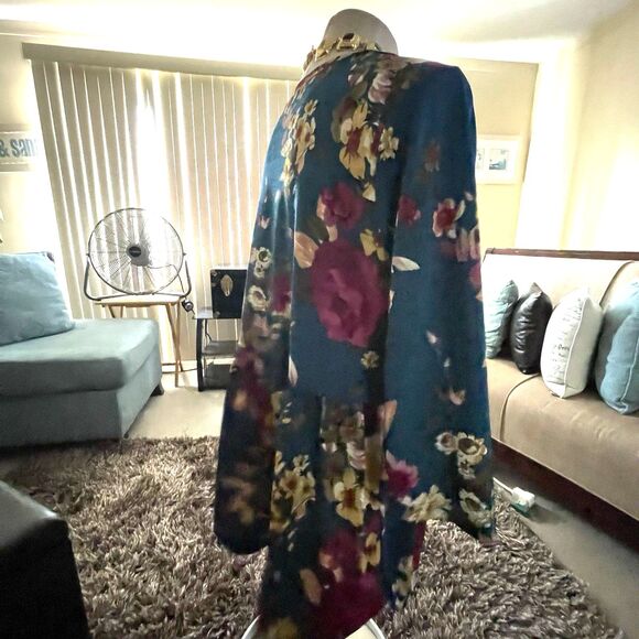 Sew in Love Women's Blue Floral Babydoll Whimsical Fairy 3/4 Sleeve Top XL Work - Picture 11 of 14